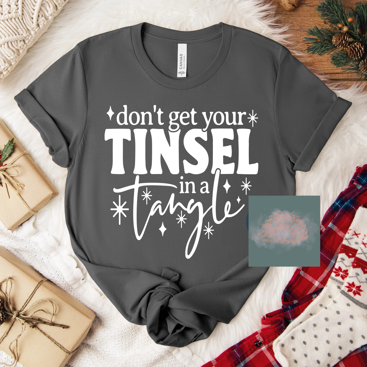 Don’t get your tinsel in a tangle-  Adult Unisex Crewneck T-Shirt