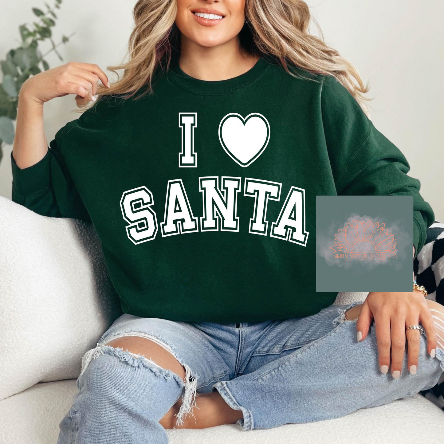 I Love Santa - Adult Crewneck Sweatshirt