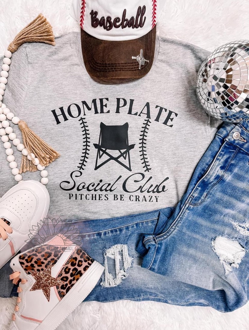 Homeplate Social Club (pitches be crazy) - Adult Crewneck Unisex T-Shirt