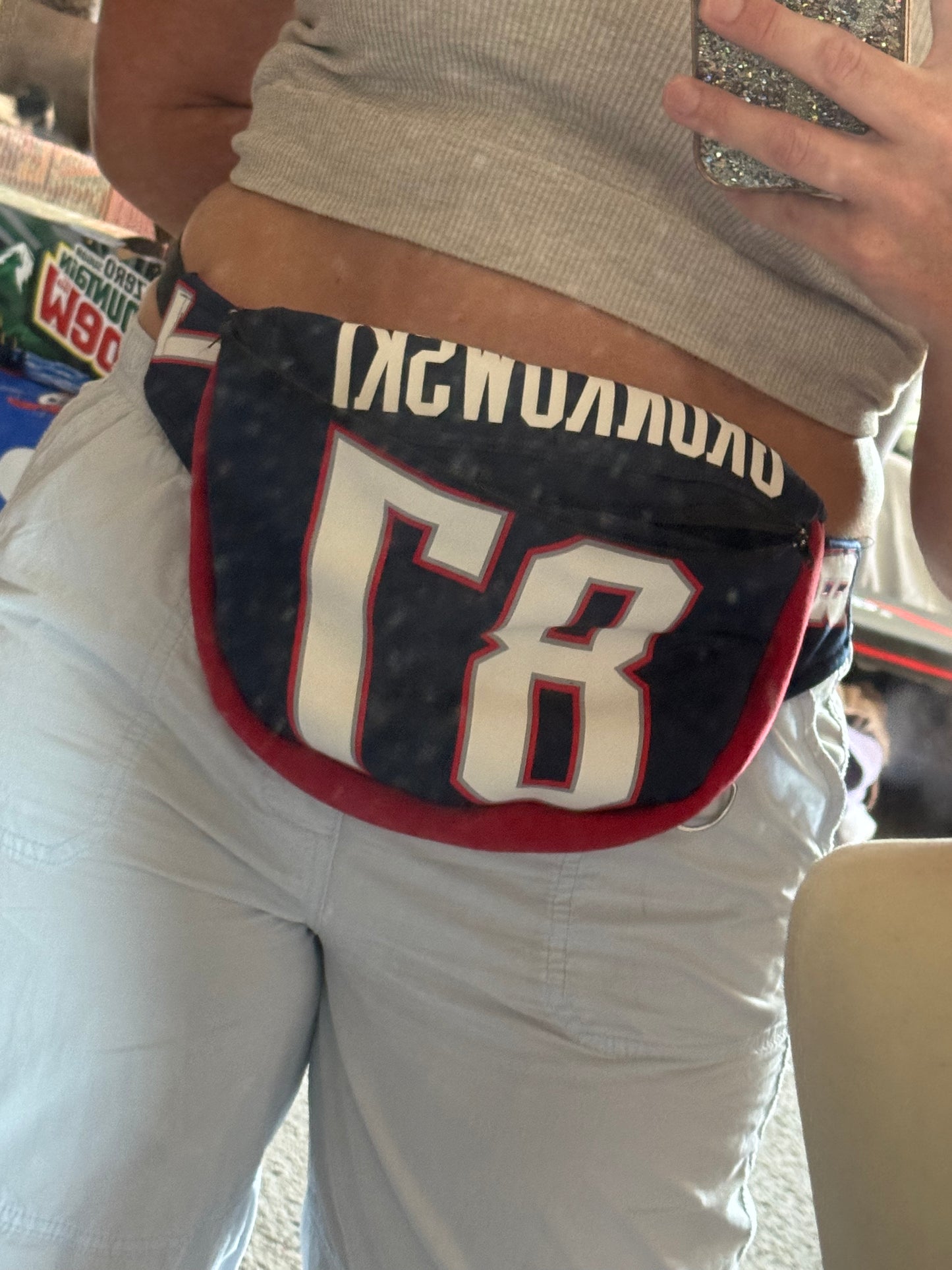 Upcycled NFL Jersey Belt Bag | Handmade Fanny Pack Crossbody | Sustainable Football Fan Gift | Stadium Game Day Bag