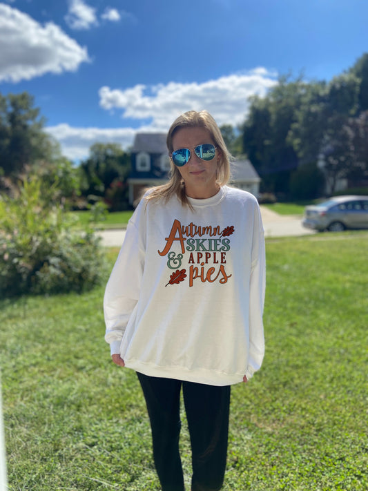 Autumn Skies & Apple Pies- Adult Unisex Crewneck Sweatshirt