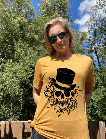 Floral Skull- Adult Unisex Crewneck T-shirt