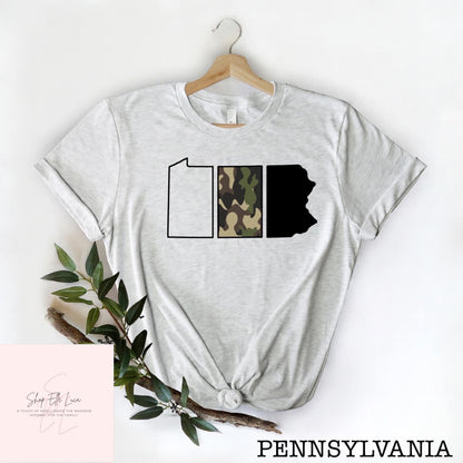 Pennsylvania Camo State - Unisex Adult Unisex Crewneck T-Shirt